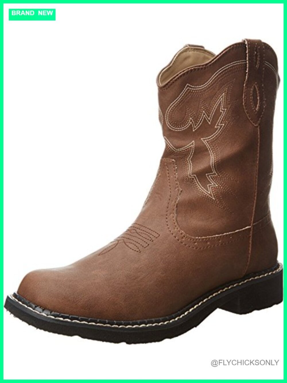Faux Leather Round Toe Ankle Booties Embroidered Pull On Casual